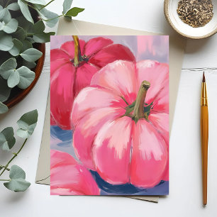 Vackra Rosa Pumpapunkter Vattenfärg Helg Vykort