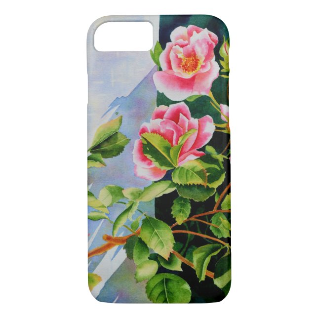 Vackra rosa röd vit ros blommigt Case-Mate iPhone skal (Baksida)
