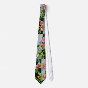 Vackra rosa röd vit ros blommigt slips