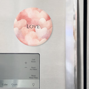 Vackra Rosa Rodnad Hjärtan Magnet