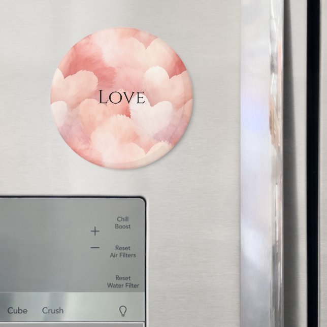 Vackra Rosa Rodnad Hjärtan Magnet (In Situ (Fridge))