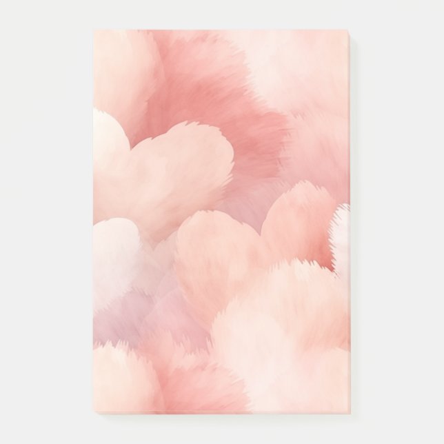 Vackra Rosa Rodnad Hjärtan Post-it Block (Framsida)