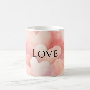 Vackra Rosa Rodnad Hjärtans Kärlek Kaffemugg