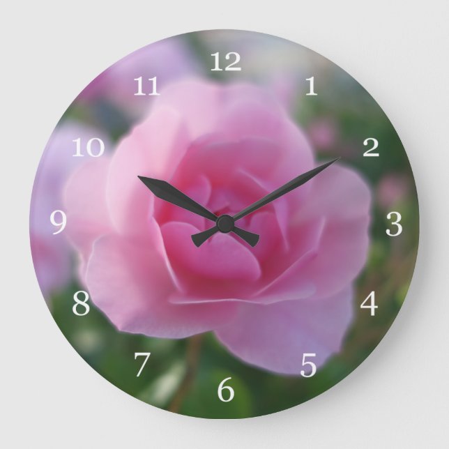 Vackra rosa ros stor klocka (Framsida)