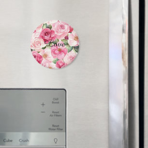 Vackra Rosa Rosor Blommig Magnet