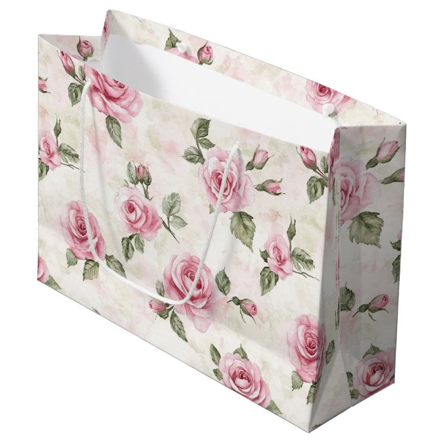 Vackra Rosa Rosor Bröllopsdusch (Framsidan Vinklad)