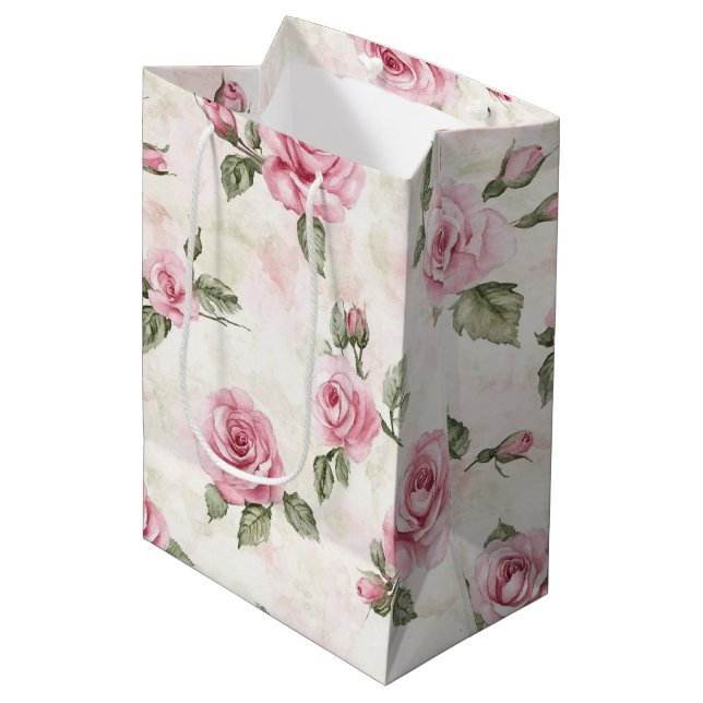 Vackra Rosa Rosor Bröllopsdusch (Framsidan Vinklad)