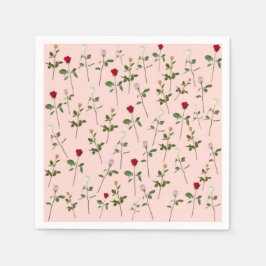 Vackra rosa rosor Bröllopsdusch Pappersservett
