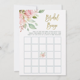 Vackra Rosa Rosor | Bröllopsfest Bingo Spelkort Rådkort
