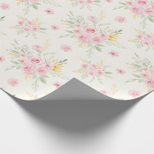 Vackra rosa rosor i akvarellillustrationsstil presentpapper
