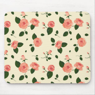 Vackra Rosa Rosor Pastell Rosa Mönster Musmatta