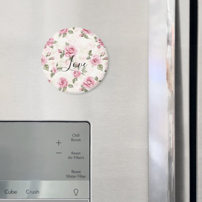 Vackra Rosa Rosor Romantisk Kärlek Magnet (In Situ (Fridge))