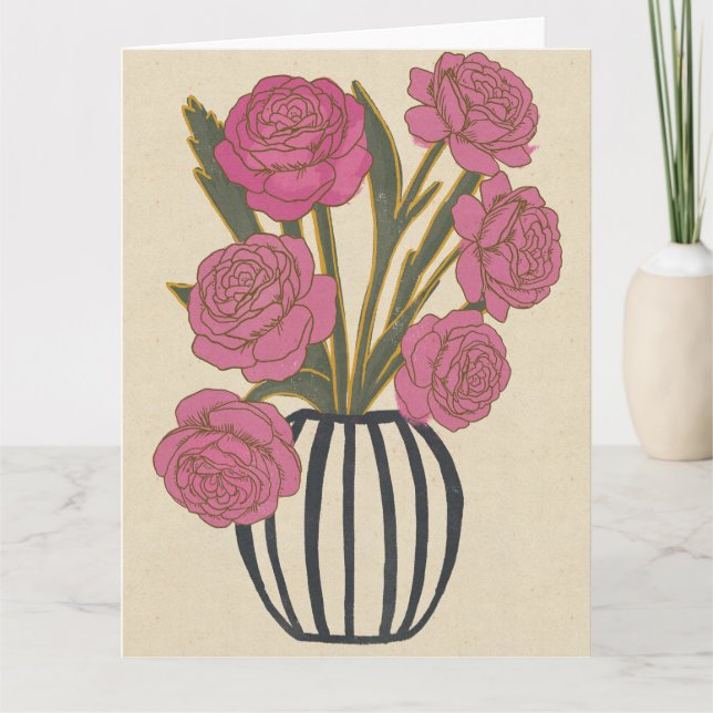 Vackra rosa rosor tack kort (Framsida)