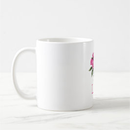 Vackra rosa rosor västerländsk ko tryck båge kaffemugg