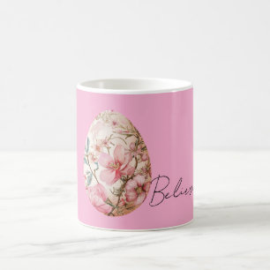 Vackra Rosa Vårblommor Påskägg Kaffemugg