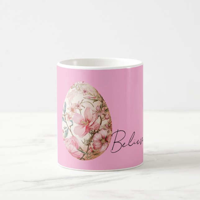 Vackra Rosa Vårblommor Påskägg Kaffemugg (Center)