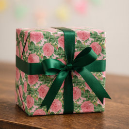 Vackra rosa vintage rosor decoupage eller present presentpapper