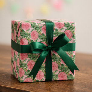 Vackra rosa vintage rosor decoupage eller present presentpapper