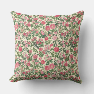 Vackra rosa vintageblommor - Cottagecore blommor Kudde