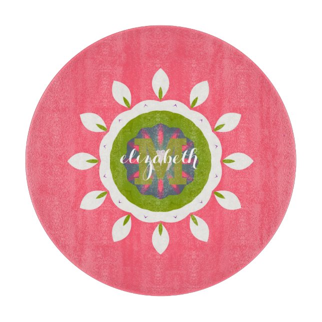 Vackra Rosa Vita Kronblad Mandala Anpassat Namn (Framsidan)