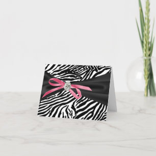 Vackra Rosa Zebra Tacksamhetskort Tack Kort