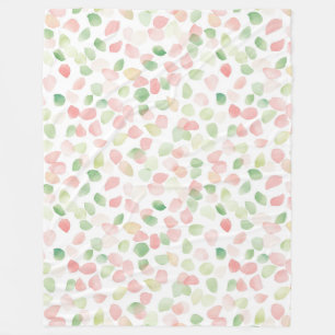 Vackra rosablommiga mintblommors kronblad fleecefilt