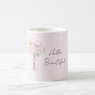 Vackra rosablommiga rosor   kaffemugg