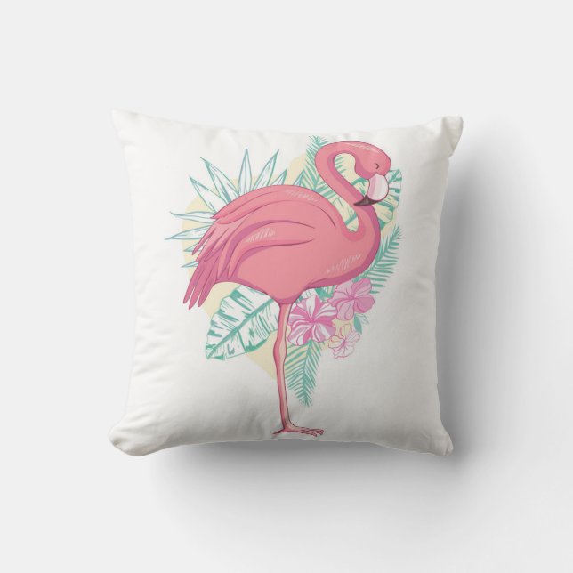 Vackra Rosan Flamingo Bird Kudde (Framsida)