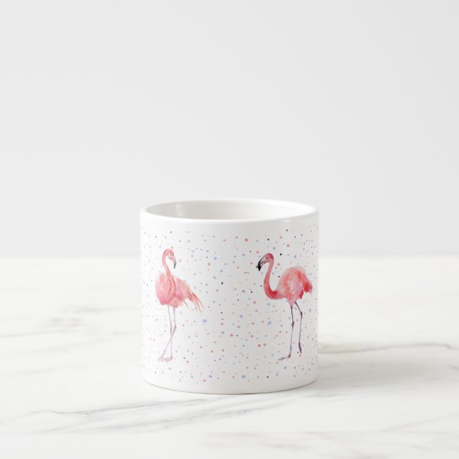 Vackra rosan flamingos mönster espressomugg (Framsidan)