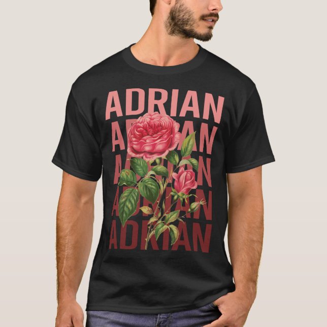 Vackra Rosor - Adrian Namn T Shirt (Framsida)