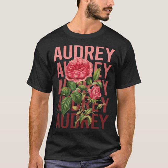 Vackra Rosor - Audrey Namn T Shirt (Framsida)