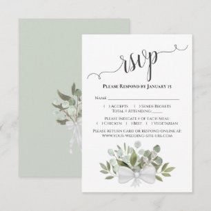 Vackra Rustic Eucalyptus & Greenery Bröllop OSA Kort