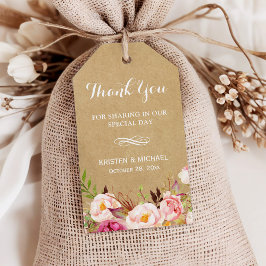Vackra Rustic Flowers Kraft | BRÖLLOP TACK Presentetikett