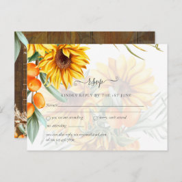 Vackra Rustika Solrosor Pampasgräs Bröllop Vykort