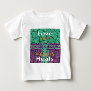 Vackra, rustiska, krackade lera kärlek heals textk t shirt