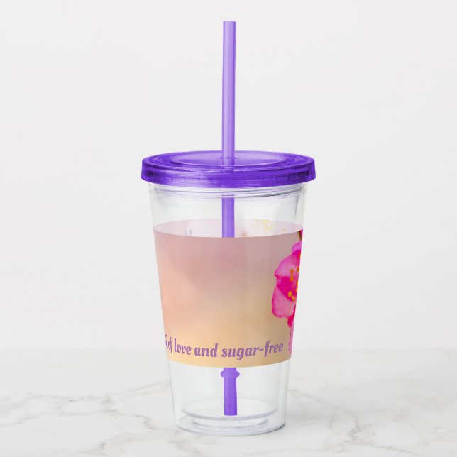 Vackra Sakura Körsbärsblommor Akryl Tumbler Take Away Mugg (Framsida)