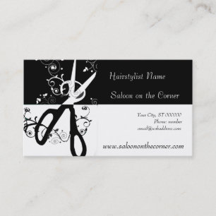 Vackra Salon Seamstress Black White Scissors Tidsbeställning Kort
