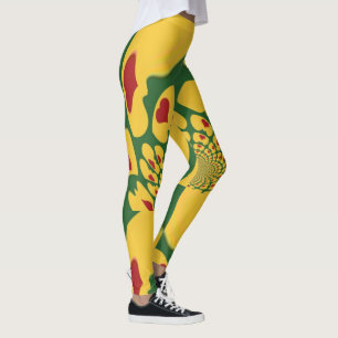 Vackra samba-hjärtan, polka prickabstrakt design leggings