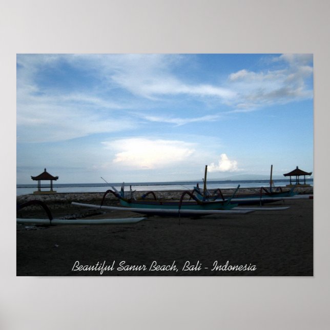 Vackra Sanur Beach, Bali - Indonesien Poster (Framsidan)