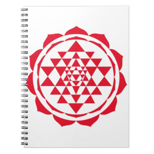 Vackra Saraswati Yantra för tillväxt och fred Anteckningsbok