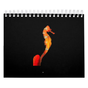 Vackra Seahorse Figur framifrån Kalender