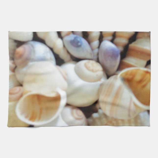 Vackra Seashells, Sommar, Beach, Snäckor Kökshandduk (Horisontell)