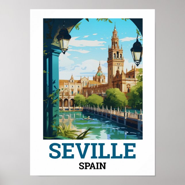 Vackra Sevilla Beauty of Andalusia Spain Travel Poster (Framsidan)