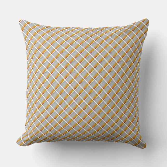 Vackra Shades of Blue and Orange Mönster Pillow Kudde (Framsida)