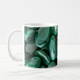 Vackra Shiny Grönt Polisted Stones Kaffemugg