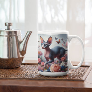 Vackra Shynx Kat & Flowers Kaffemugg