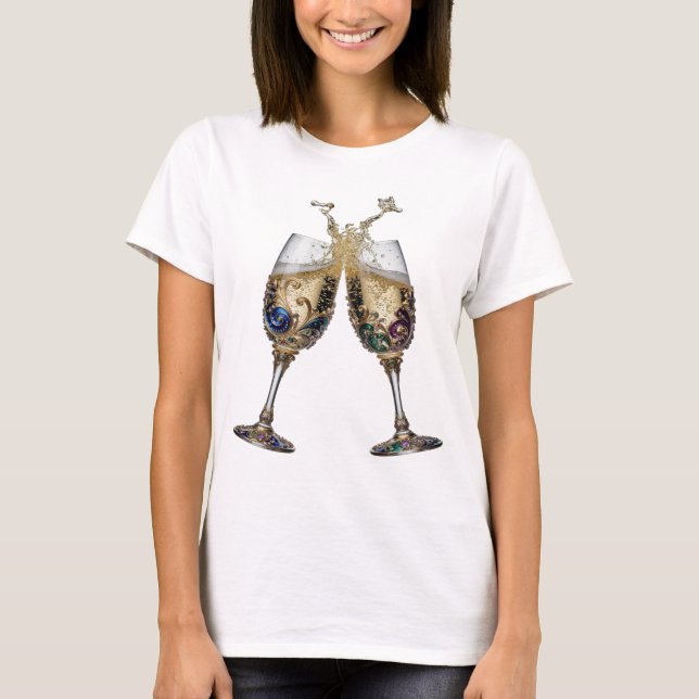 Vackra Silver CHAMPAGNEGLAS Tee (Framsida)