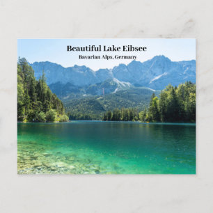 Vackra Sjö Eibsee Bavarian Alpernas Tysklanda Vykort