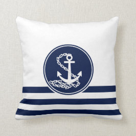 Vackra sjön Stil White och Blue, Anchor Kudde