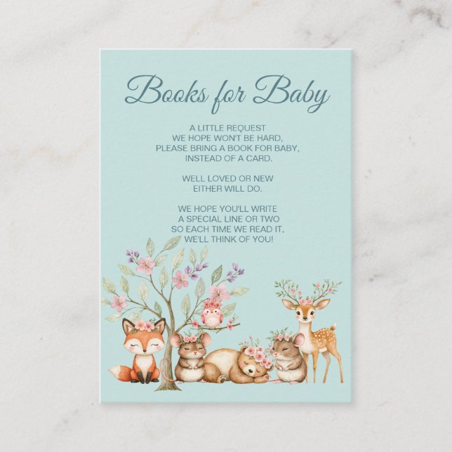 Vackra Skogsdjur Baby Shower Tilläggskort (Framsida)